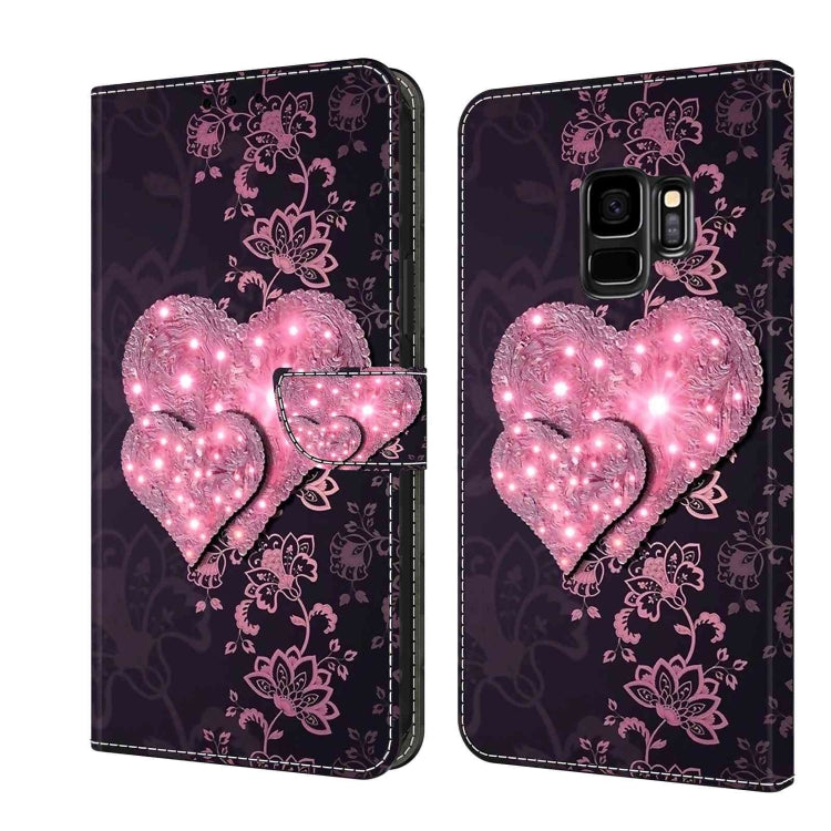 For Samsung Galaxy S9 Crystal 3D Shockproof Protective Leather Phone Case(Lace Love) - free shipping - PMC TechLife - Order now!