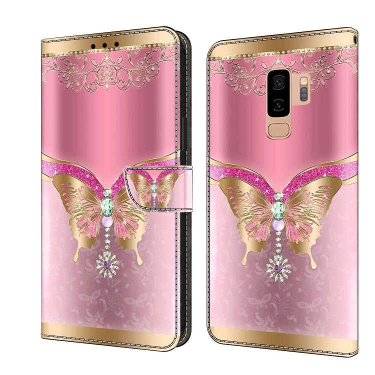 For Samsung Galaxy S9+ Crystal 3D Shockproof Protective Leather Phone Case(Pink Bottom Butterfly) - free shipping - PMC TechLife - Order now!