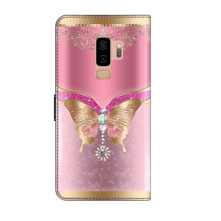 For Samsung Galaxy S9+ Crystal 3D Shockproof Protective Leather Phone Case(Pink Bottom Butterfly) - free shipping - PMC TechLife - Order now!