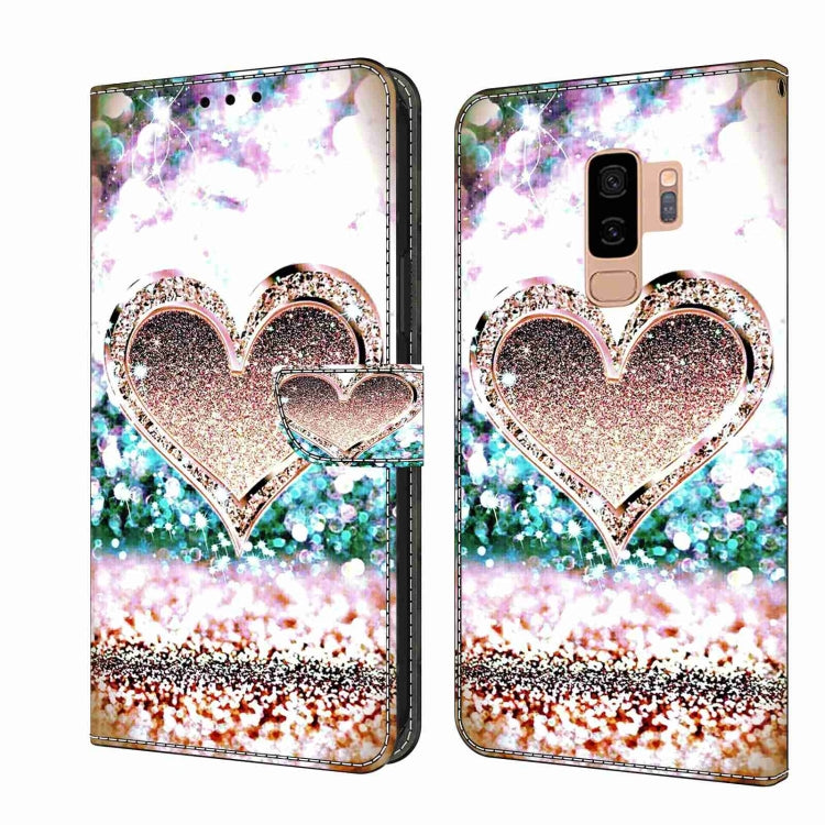 For Samsung Galaxy S9+ Crystal 3D Shockproof Protective Leather Phone Case(Pink Diamond Heart) - free shipping - PMC TechLife - Order now!