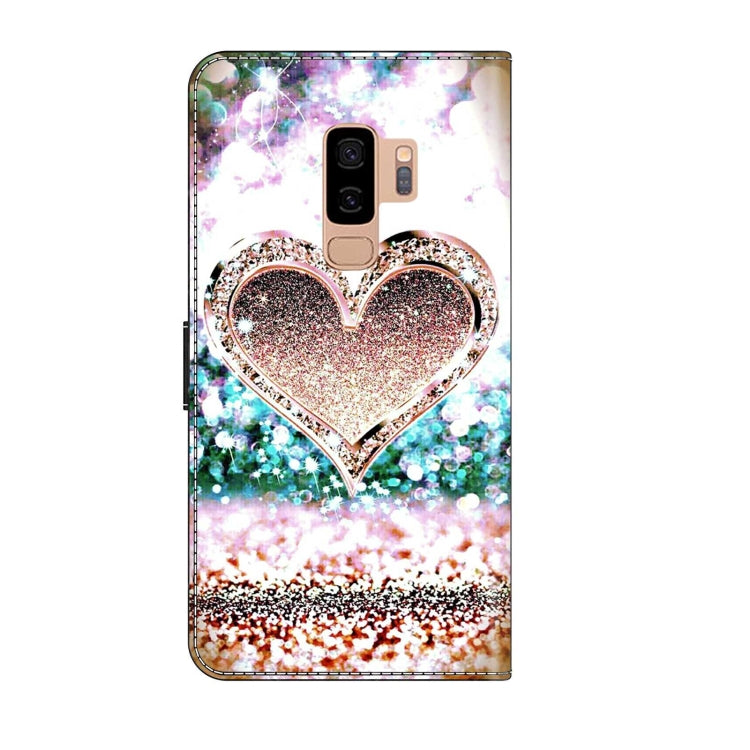 For Samsung Galaxy S9+ Crystal 3D Shockproof Protective Leather Phone Case(Pink Diamond Heart) - free shipping - PMC TechLife - Order now!