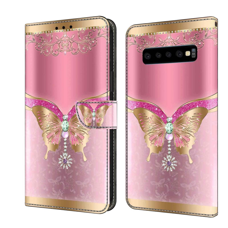 For Samsung Galaxy S10 Crystal 3D Shockproof Protective Leather Phone Case(Pink Bottom Butterfly) - free shipping - PMC TechLife - Order now!