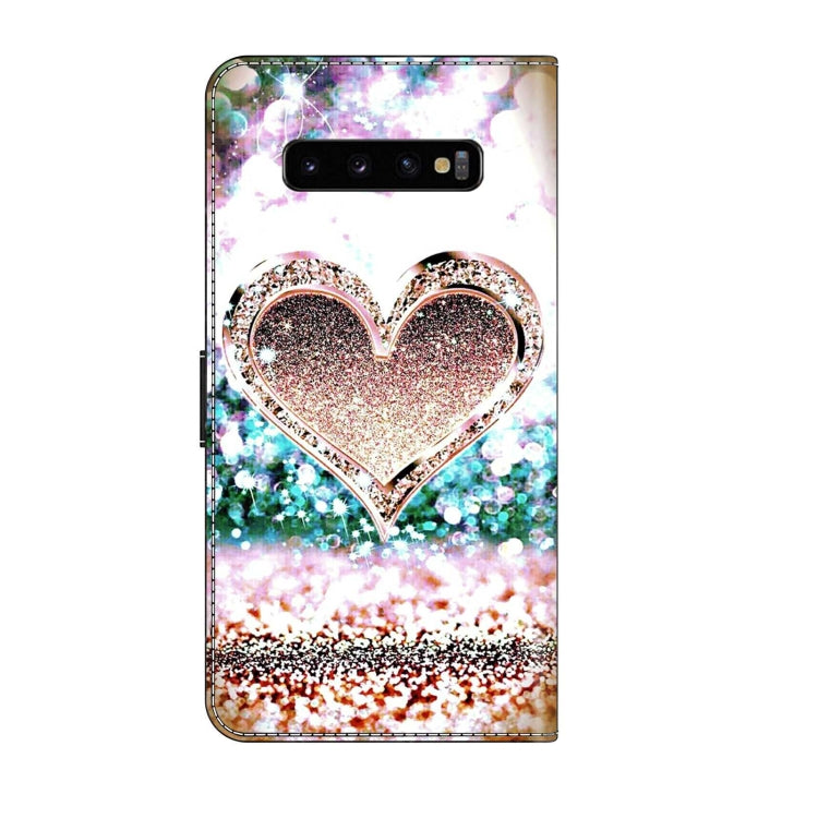 For Samsung Galaxy S10+ Crystal 3D Shockproof Protective Leather Phone Case(Pink Diamond Heart) - free shipping - PMC TechLife - Order now!