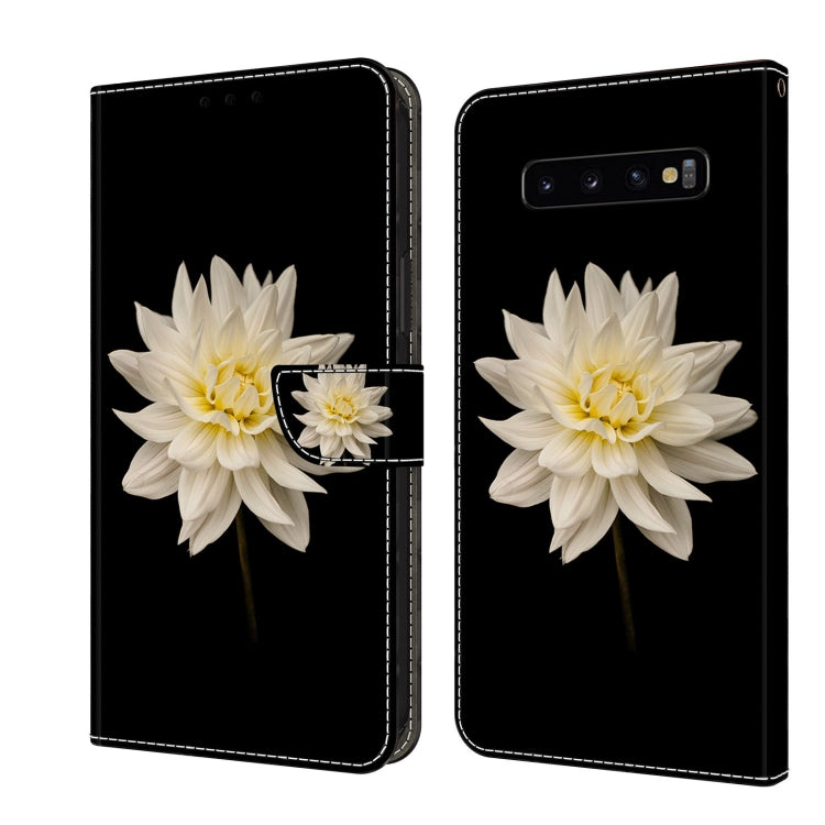 For Samsung Galaxy S10+ Crystal 3D Shockproof Protective Leather Phone Case(White Flower) - free shipping - PMC TechLife - Order now!