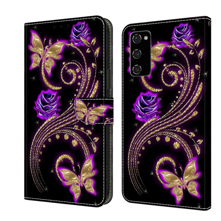 For Samsung Galaxy S20 FE Crystal 3D Shockproof Protective Leather Phone Case(Purple Flower Butterfly) - free shipping - PMC TechLife - Order now!