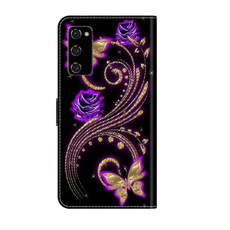 For Samsung Galaxy S20 FE Crystal 3D Shockproof Protective Leather Phone Case(Purple Flower Butterfly) - free shipping - PMC TechLife - Order now!