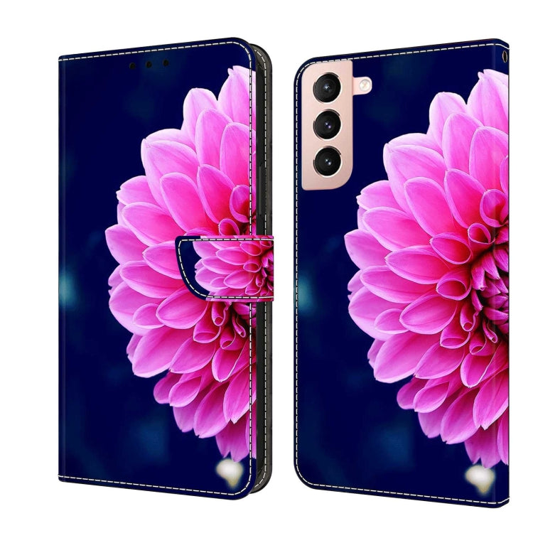 For Samsung Galaxy S21 Crystal 3D Shockproof Protective Leather Phone Case(Pink Petals) - free shipping - PMC TechLife - Order now!