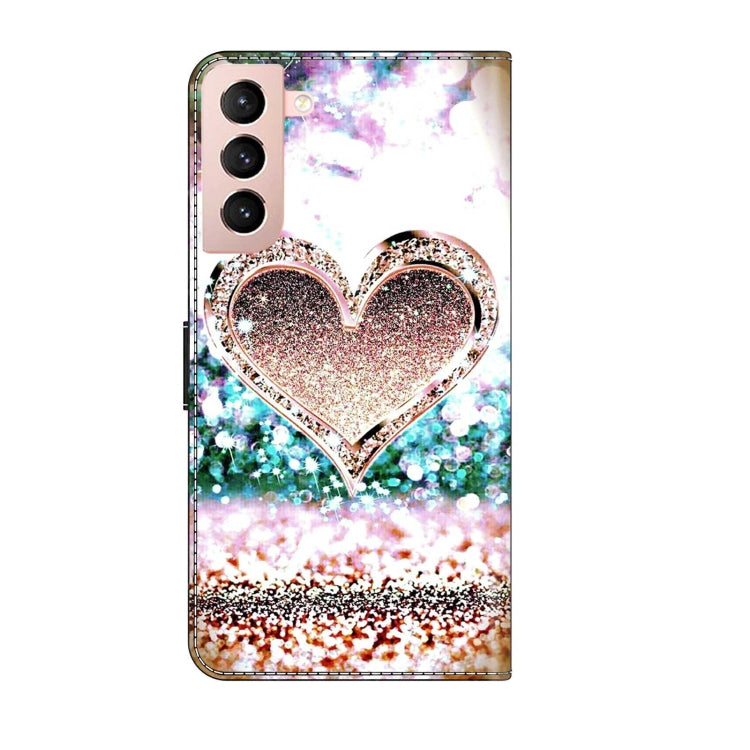 For Samsung Galaxy S21 Crystal 3D Shockproof Protective Leather Phone Case(Pink Diamond Heart) - free shipping - PMC TechLife - Order now!