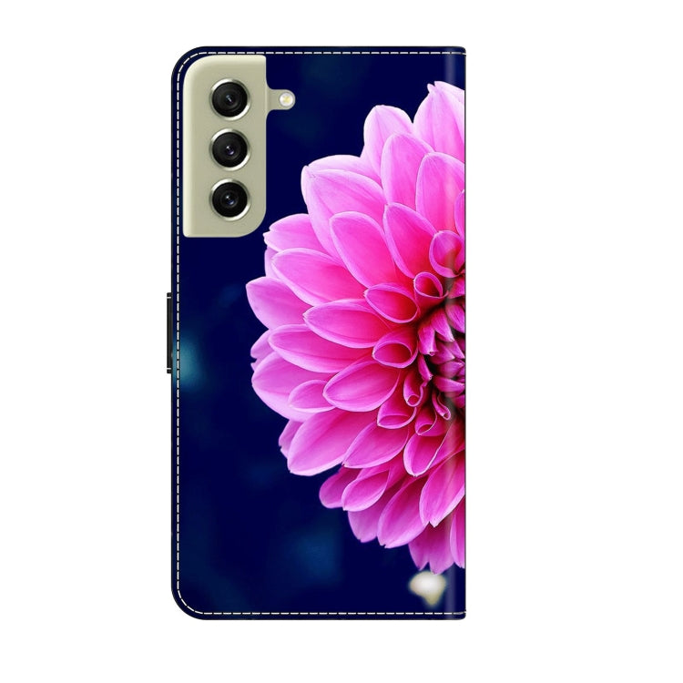 For Samsung Galaxy S21 FE 5G Crystal 3D Shockproof Protective Leather Phone Case(Pink Petals) - free shipping - PMC TechLife - Order now!