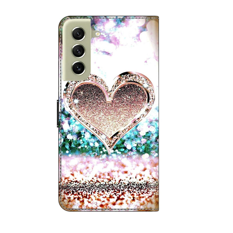For Samsung Galaxy S21 FE 5G Crystal 3D Shockproof Protective Leather Phone Case(Pink Diamond Heart) - free shipping - PMC TechLife - Order now!