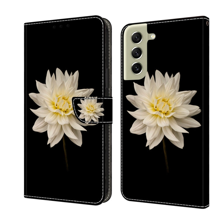 For Samsung Galaxy S21 FE 5G Crystal 3D Shockproof Protective Leather Phone Case(White Flower) - free shipping - PMC TechLife - Order now!