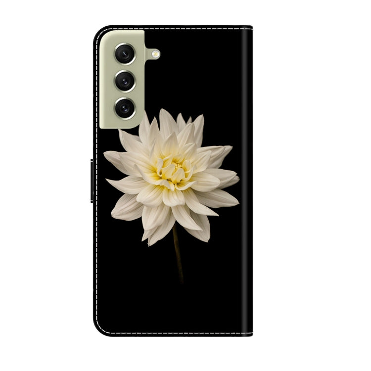 For Samsung Galaxy S21 FE 5G Crystal 3D Shockproof Protective Leather Phone Case(White Flower) - free shipping - PMC TechLife - Order now!