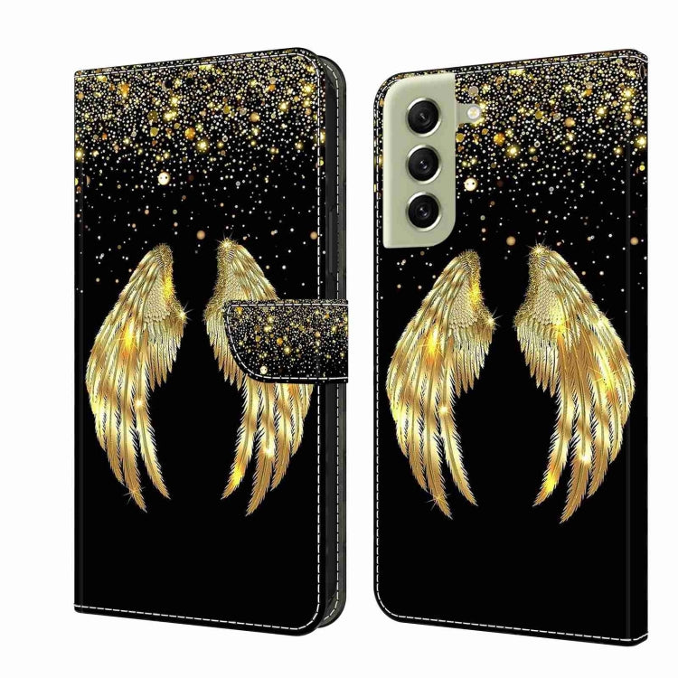 For Samsung Galaxy S21 FE 5G Crystal 3D Shockproof Protective Leather Phone Case(Golden Wings) - free shipping - PMC TechLife - Order now!