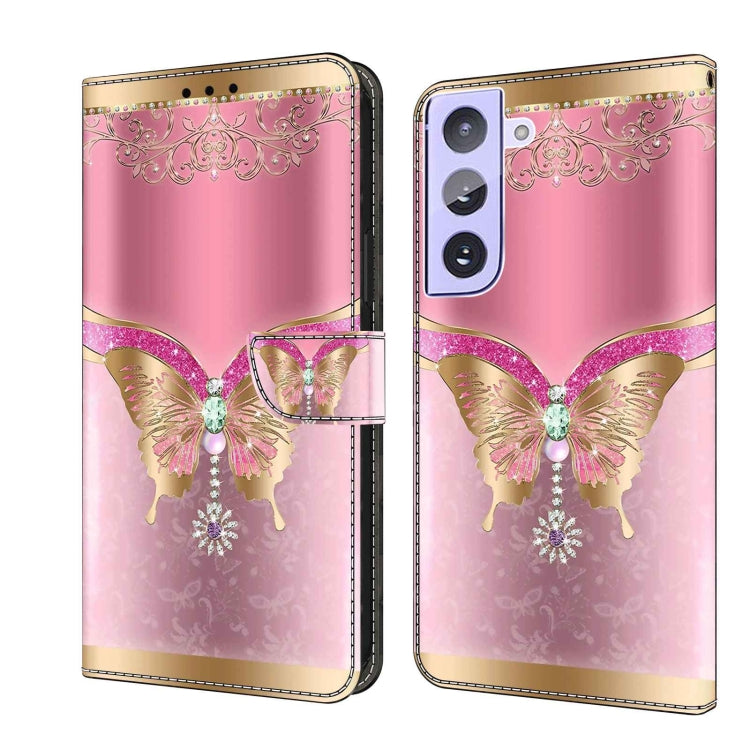 For Samsung Galaxy S21+ Crystal 3D Shockproof Protective Leather Phone Case(Pink Bottom Butterfly) - free shipping - PMC TechLife - Order now!