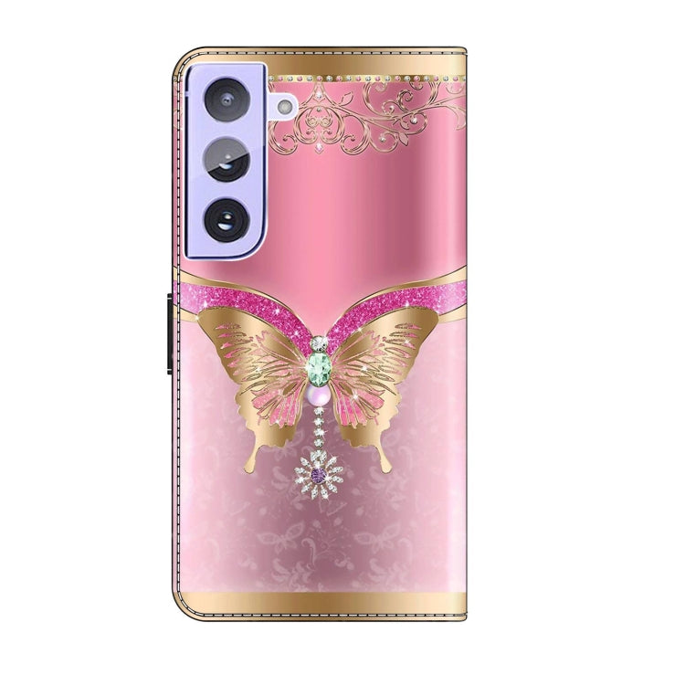 For Samsung Galaxy S21+ Crystal 3D Shockproof Protective Leather Phone Case(Pink Bottom Butterfly) - free shipping - PMC TechLife - Order now!