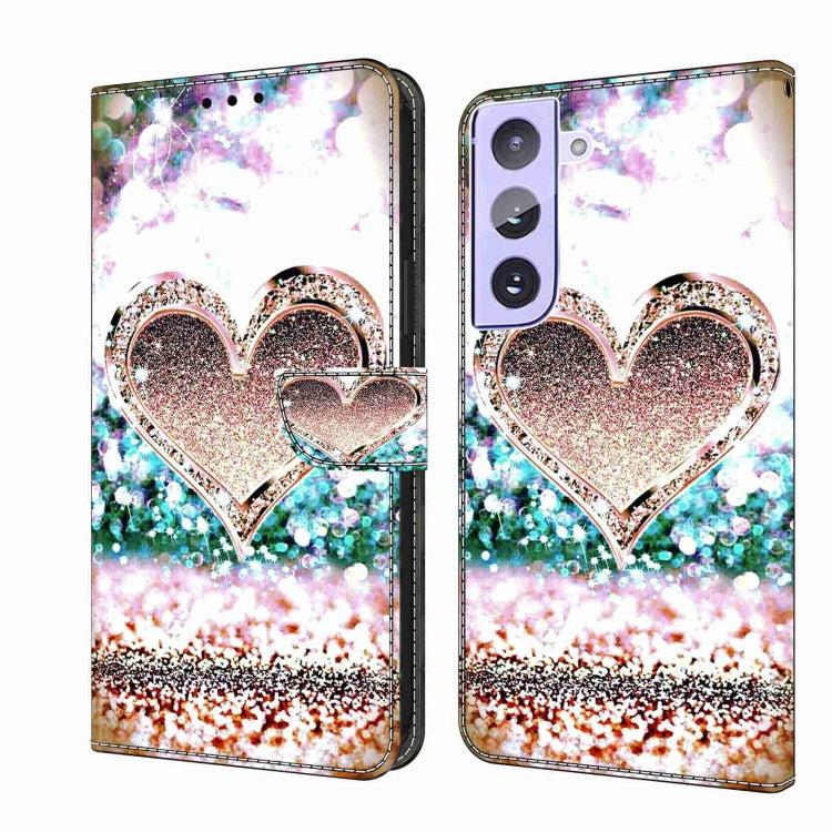 For Samsung Galaxy S21+ Crystal 3D Shockproof Protective Leather Phone Case(Pink Diamond Heart) - free shipping - PMC TechLife - Order now!