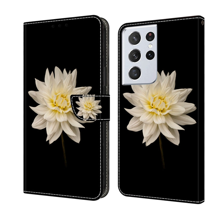 For Samsung Galaxy S21 Ultra Crystal 3D Shockproof Protective Leather Phone Case(White Flower) - free shipping - PMC TechLife - Order now!
