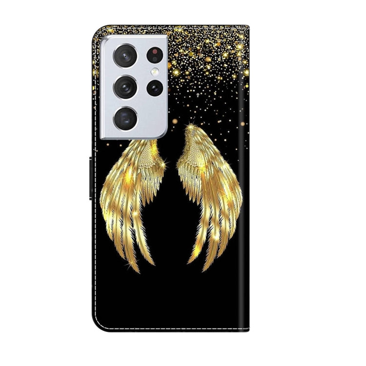 For Samsung Galaxy S21 Ultra Crystal 3D Shockproof Protective Leather Phone Case(Golden Wings) - free shipping - PMC TechLife - Order now!