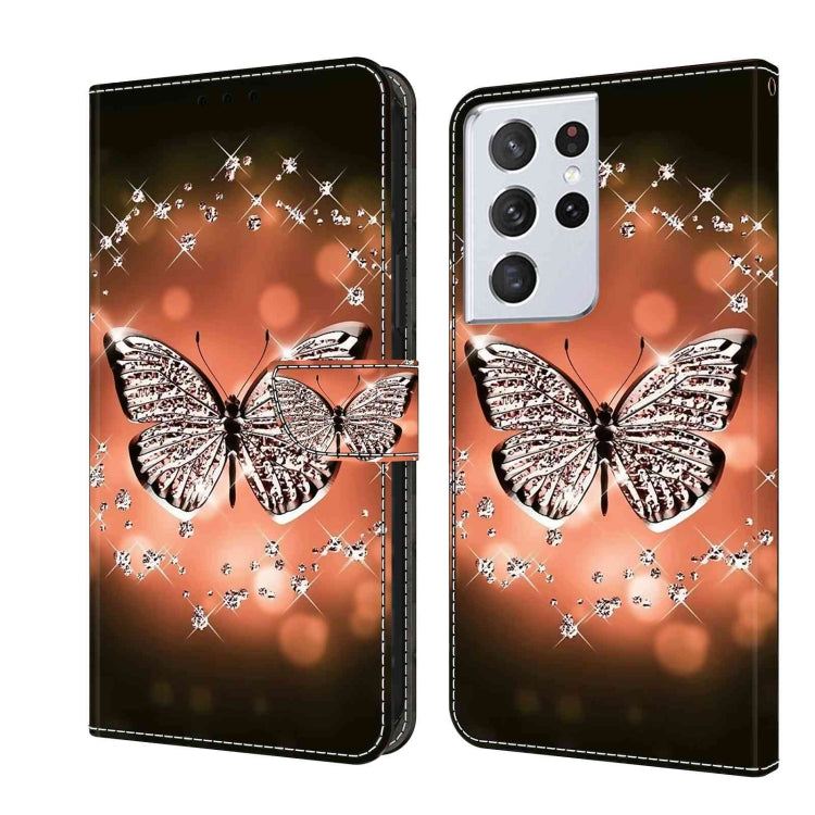 For Samsung Galaxy S21 Ultra Crystal 3D Shockproof Protective Leather Phone Case(Crystal Butterfly) - free shipping - PMC TechLife - Order now!