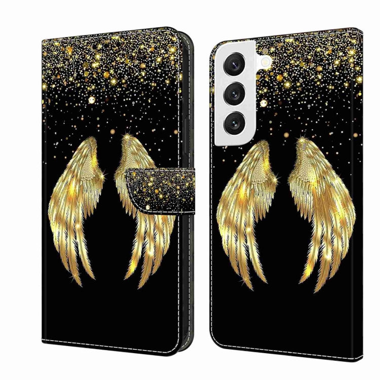 For Samsung Galaxy S22 Crystal 3D Shockproof Protective Leather Phone Case(Golden Wings) - free shipping - PMC TechLife - Order now!