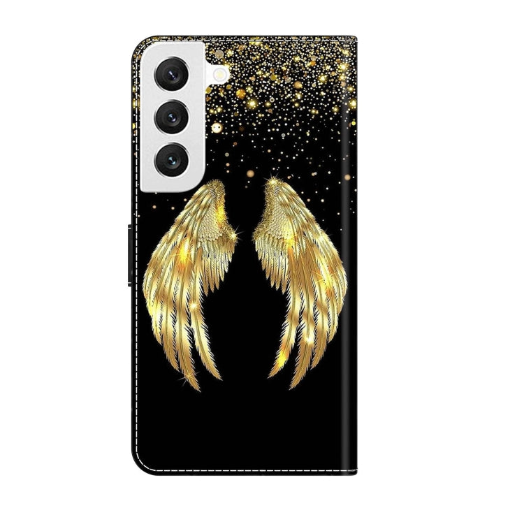 For Samsung Galaxy S22 Crystal 3D Shockproof Protective Leather Phone Case(Golden Wings) - free shipping - PMC TechLife - Order now!