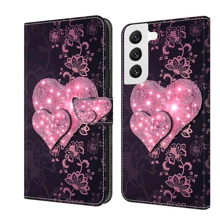 For Samsung Galaxy S22 Crystal 3D Shockproof Protective Leather Phone Case(Lace Love) - free shipping - PMC TechLife - Order now!