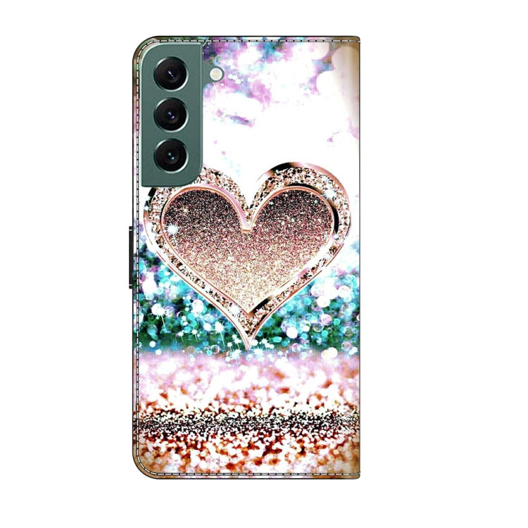 For Samsung Galaxy S22+ Crystal 3D Shockproof Protective Leather Phone Case(Pink Diamond Heart) - free shipping - PMC TechLife - Order now!