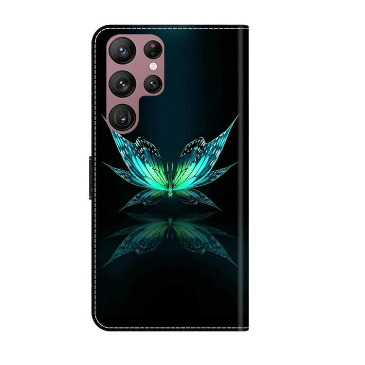 For Samsung Galaxy S22 Ultra Crystal 3D Shockproof Protective Leather Phone Case(Reflection Dutterfly) - free shipping - PMC TechLife - Order now!