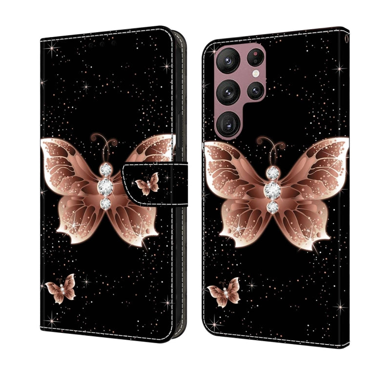 For Samsung Galaxy S22 Ultra Crystal 3D Shockproof Protective Leather Phone Case(Pink Diamond Butterfly) - free shipping - PMC TechLife - Order now!