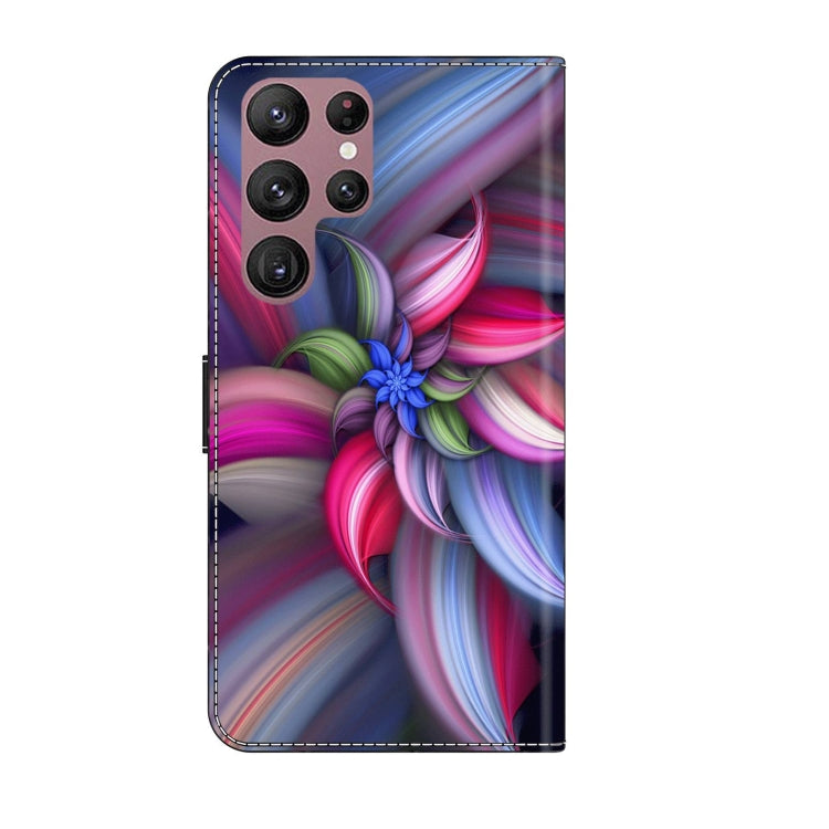 For Samsung Galaxy S22 Ultra Crystal 3D Shockproof Protective Leather Phone Case(Colorful Flower) - free shipping - PMC TechLife - Order now!