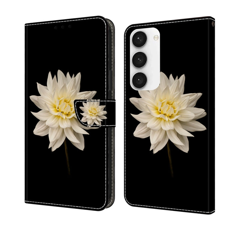 For Samsung Galaxy S23 Crystal 3D Shockproof Protective Leather Phone Case(White Flower) - free shipping - PMC TechLife - Order now!