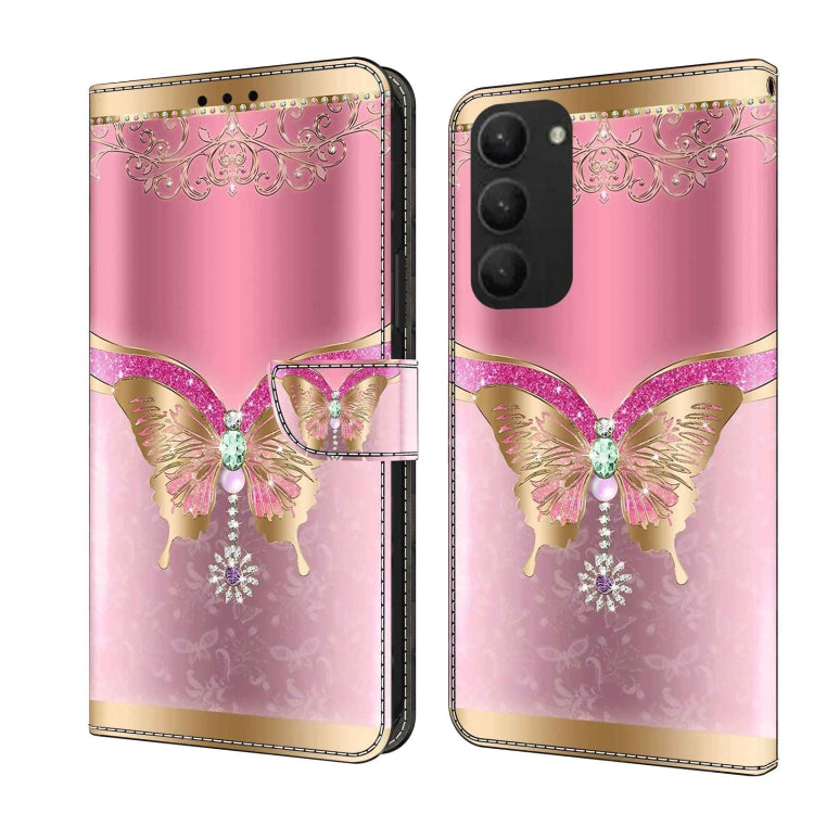 For Samsung Galaxy S23+ Crystal 3D Shockproof Protective Leather Phone Case(Pink Bottom Butterfly) - free shipping - PMC TechLife - Order now!