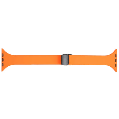 For Apple Watch 8 41mm Magnetic Buckle Slim Silicone Watch Band(Orange) - Watch Bands by PMC Jewellery | Online Shopping South Africa | PMC Jewellery