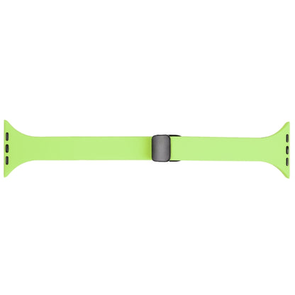 For Apple Watch 8 41mm Magnetic Buckle Slim Silicone Watch Band(Green) - Watch Bands by PMC Jewellery | Online Shopping South Africa | PMC Jewellery