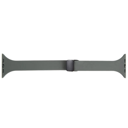 For Apple Watch 8 45mm  Magnetic Buckle Slim Silicone Watch Band(Army Green) - Watch Bands by PMC Jewellery | Online Shopping South Africa | PMC Jewellery