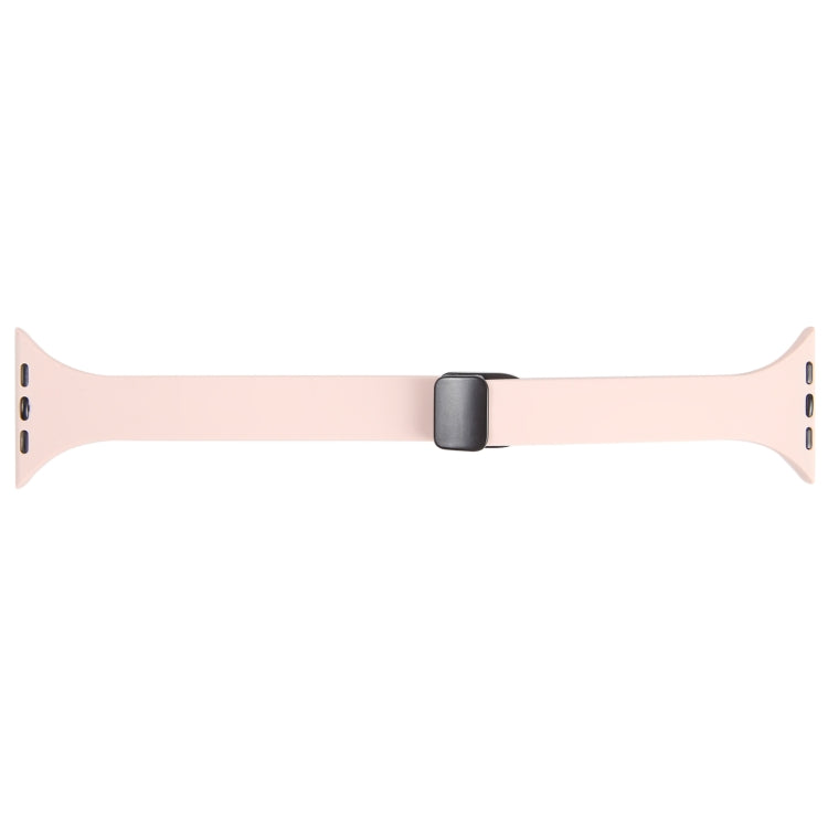 For Apple Watch 7 41mm Magnetic Buckle Slim Silicone Watch Band(Pink) - Watch Bands by PMC Jewellery | Online Shopping South Africa | PMC Jewellery