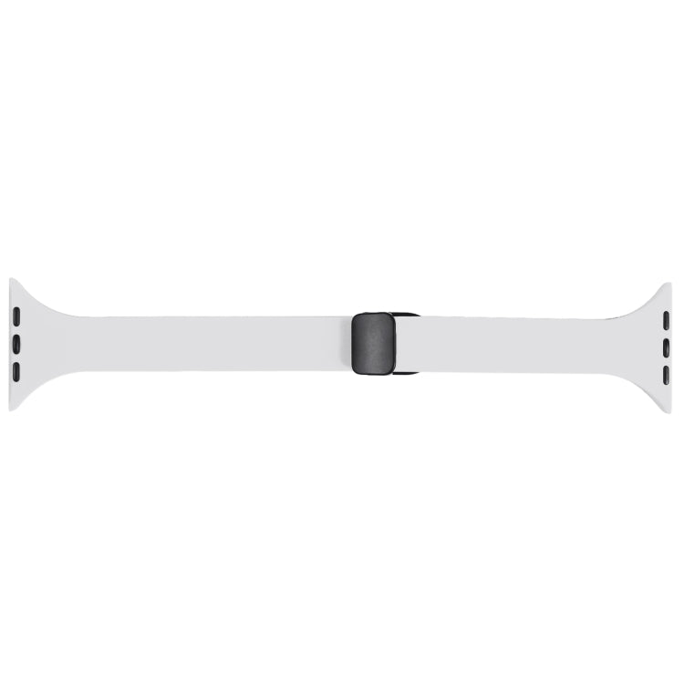 For Apple Watch 7 45mm Magnetic Buckle Slim Silicone Watch Band(White) - Watch Bands by PMC TechLife | Online Shopping South Africa | PMC TechLife