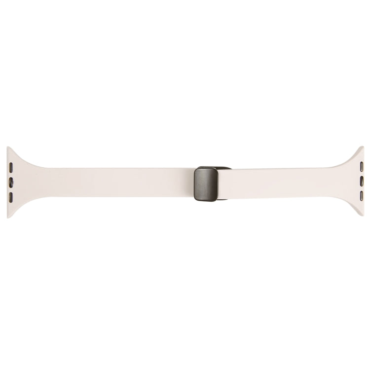 For Apple Watch 7 45mm Magnetic Buckle Slim Silicone Watch Band(Starlight) - Watch Bands by PMC TechLife | Online Shopping South Africa | PMC TechLife