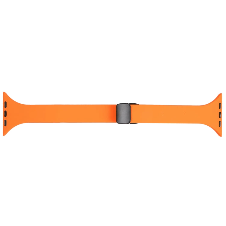 For Apple Watch 5 40mm Magnetic Buckle Slim Silicone Watch Band(Orange) - Watch Bands by PMC Jewellery | Online Shopping South Africa | PMC Jewellery