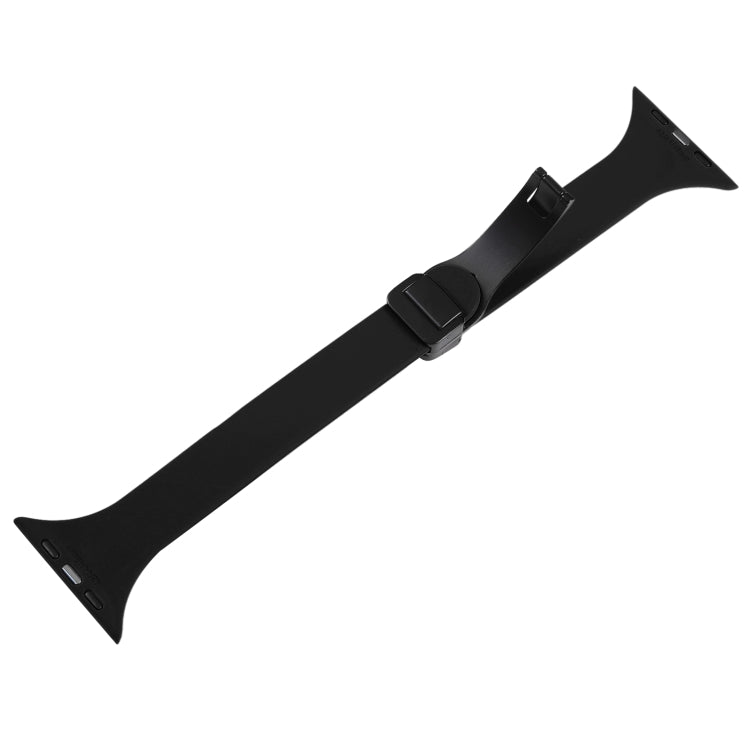 For Apple Watch 3 38mm Magnetic Buckle Slim Silicone Watch Band(Black) - Watch Bands by PMC TechLife | Online Shopping South Africa | PMC TechLife