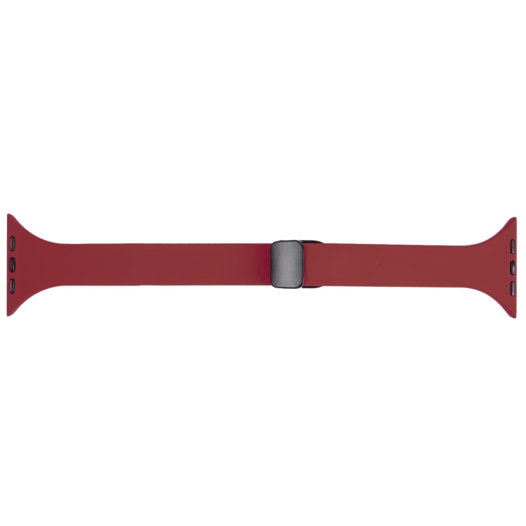 For Apple Watch 2 42mm Magnetic Buckle Slim Silicone Watch Band(Wine Red) - Watch Bands by PMC TechLife | Online Shopping South Africa | PMC TechLife