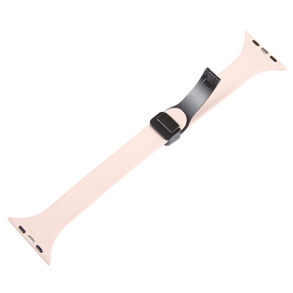 For Apple Watch 2 42mm Magnetic Buckle Slim Silicone Watch Band(Pink) - Watch Bands by PMC Jewellery | Online Shopping South Africa | PMC Jewellery