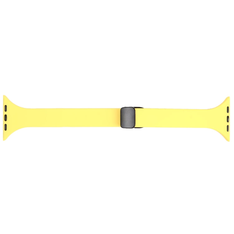 For Apple Watch 2 38mm Magnetic Buckle Slim Silicone Watch Band(Light Yellow) - Watch Bands by PMC TechLife | Online Shopping South Africa | PMC TechLife