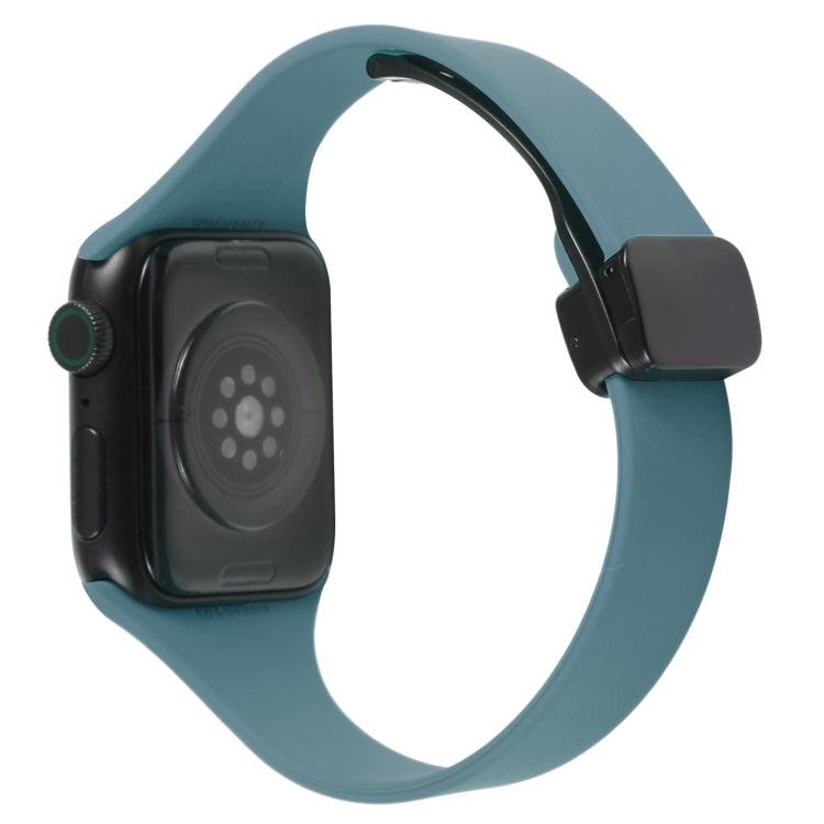 For Apple Watch 2 38mm Magnetic Buckle Slim Silicone Watch Band(Light Green) - Watch Bands by PMC TechLife | Online Shopping South Africa | PMC TechLife