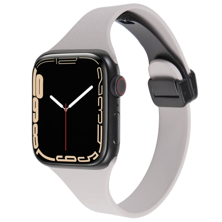 For Apple Watch 2 38mm Magnetic Buckle Slim Silicone Watch Band(Rock Grey) - Watch Bands by PMC TechLife | Online Shopping South Africa | PMC TechLife