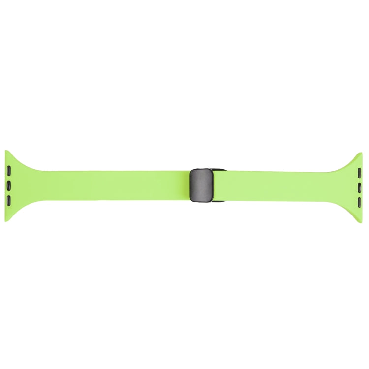 For Apple Watch 42mm Magnetic Buckle Slim Silicone Watch Band(Green) - Watch Bands by PMC TechLife | Online Shopping South Africa | PMC TechLife