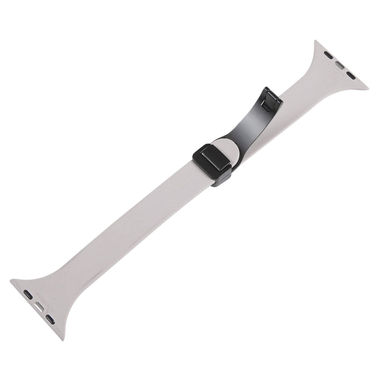 For Apple Watch 42mm Magnetic Buckle Slim Silicone Watch Band(Rock Grey) - Watch Bands by PMC TechLife | Online Shopping South Africa | PMC TechLife