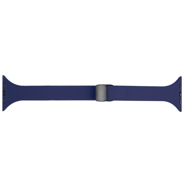 For Apple Watch 38mm Magnetic Buckle Slim Silicone Watch Band(Midnight Blue) - Watch Bands by PMC TechLife | Online Shopping South Africa | PMC TechLife