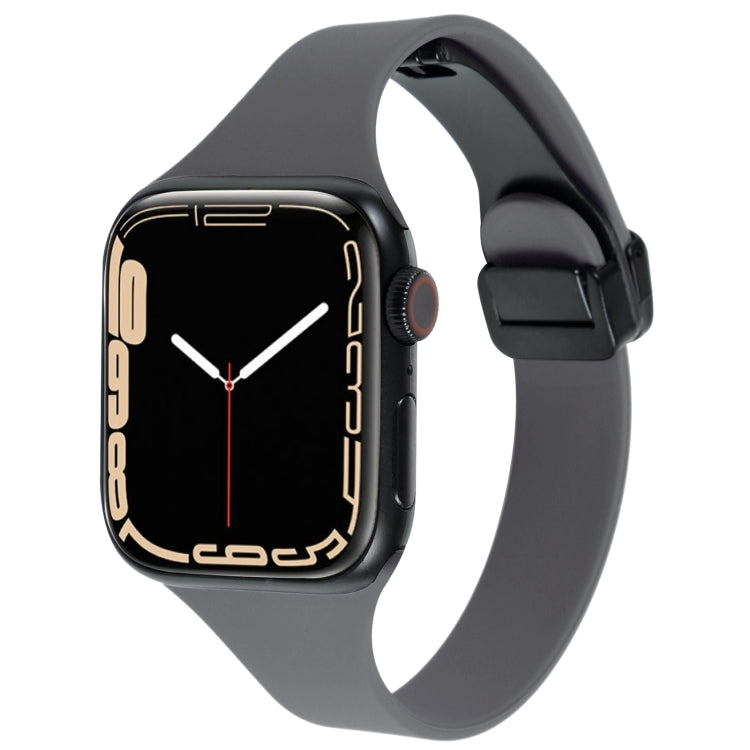 For Apple Watch 38mm Magnetic Buckle Slim Silicone Watch Band(Starry Grey) - Watch Bands by PMC TechLife | Online Shopping South Africa | PMC TechLife