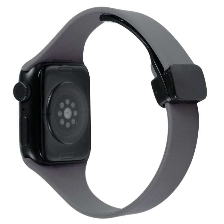 For Apple Watch 38mm Magnetic Buckle Slim Silicone Watch Band(Starry Grey) - Watch Bands by PMC TechLife | Online Shopping South Africa | PMC TechLife